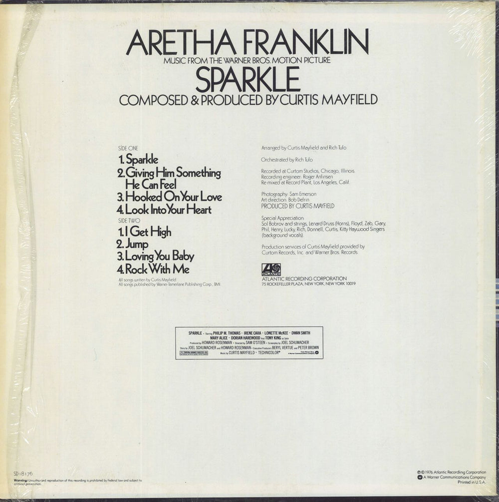 Aretha Franklin Sparkle US vinyl LP album (LP record)