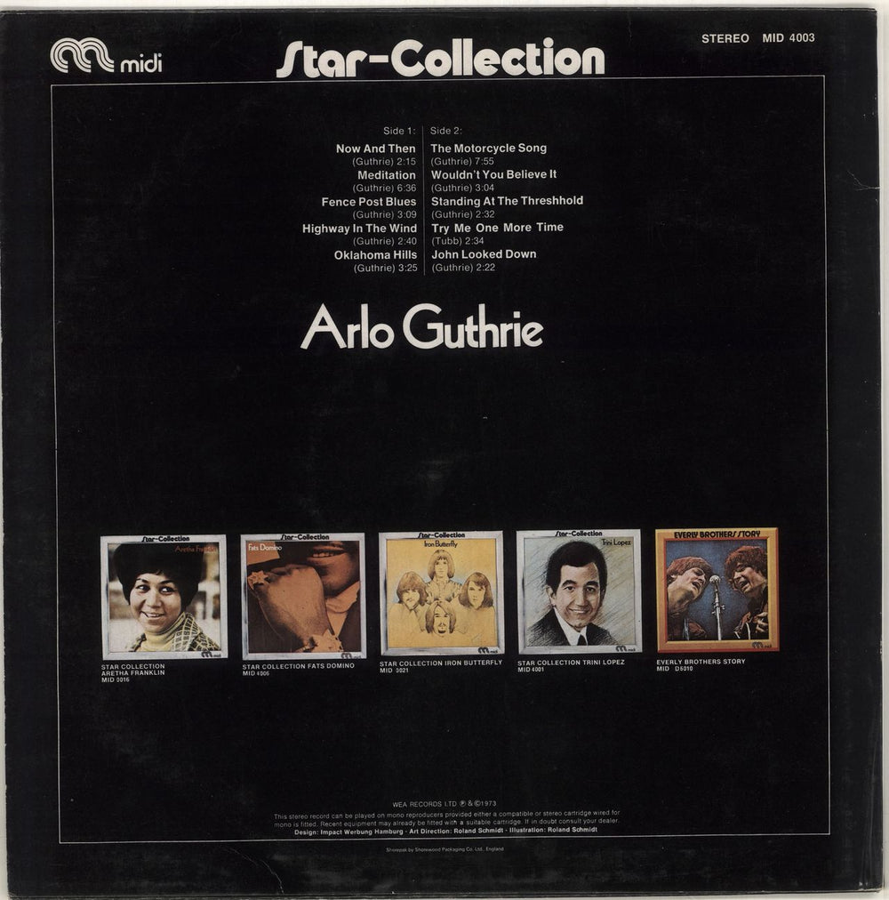 Arlo Guthrie Star-Collection UK vinyl LP album (LP record)