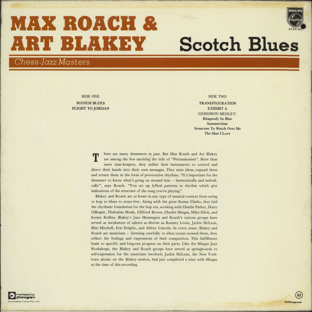 Art Blakey & The Jazz Messengers Scotch Blues South African vinyl LP album (LP record)