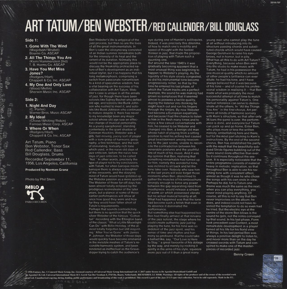 Art Tatum The Tatum Group Masterpieces - 180gm Vinyl - Sealed + Booklet UK vinyl LP album (LP record)