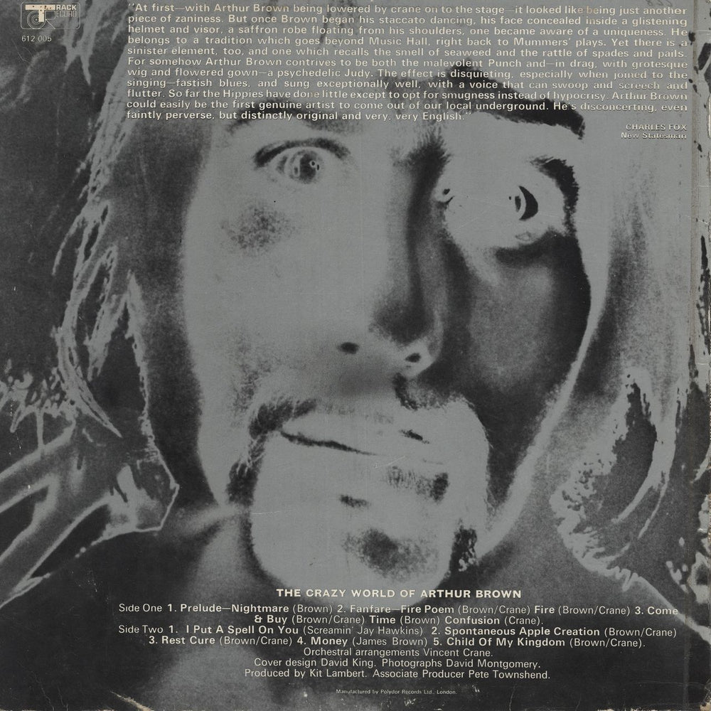 Arthur Brown The Crazy World Of Arthur Brown - EX UK vinyl LP album (LP record)
