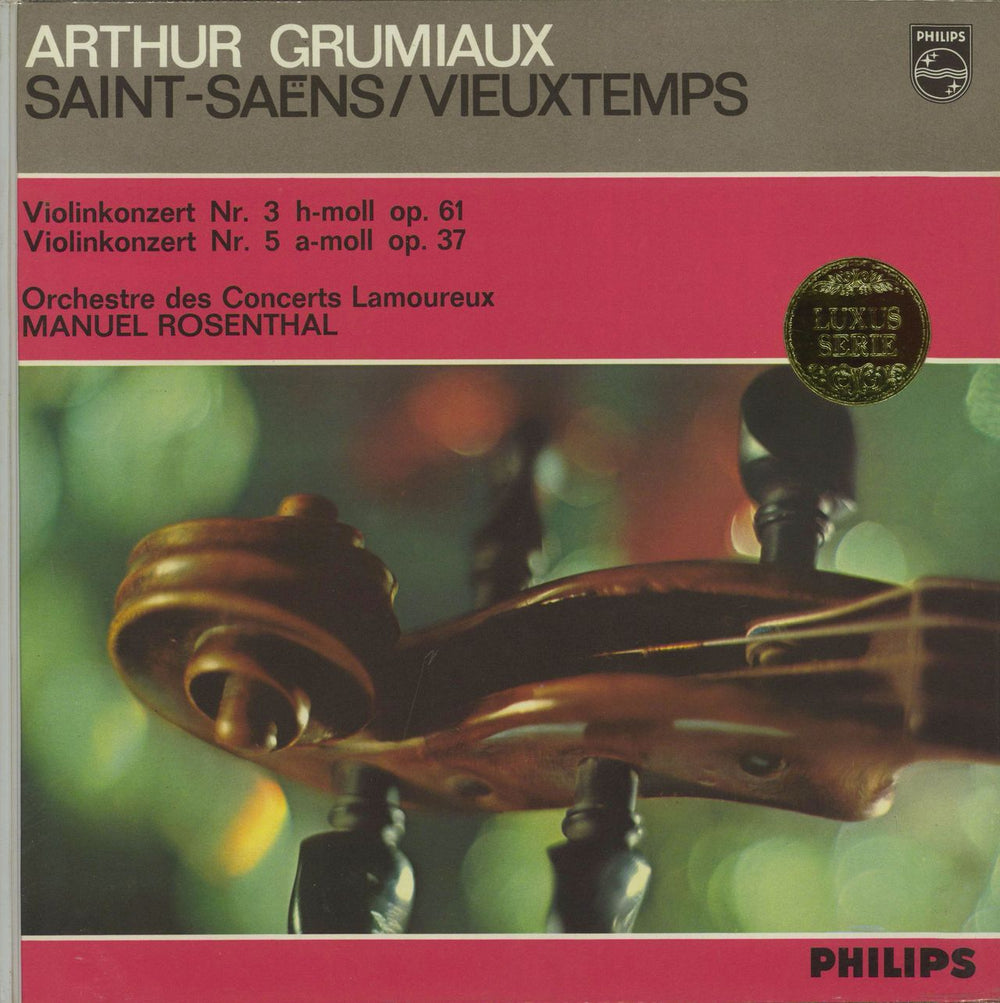 Arthur Grumiaux Saint-Saëns: Violinkonzert N°3 H-moll, Op.61 / Vieuxtemps: Violinkonzert N°5 A-moll, Op.67 Dutch vinyl LP album (LP record) L02375L