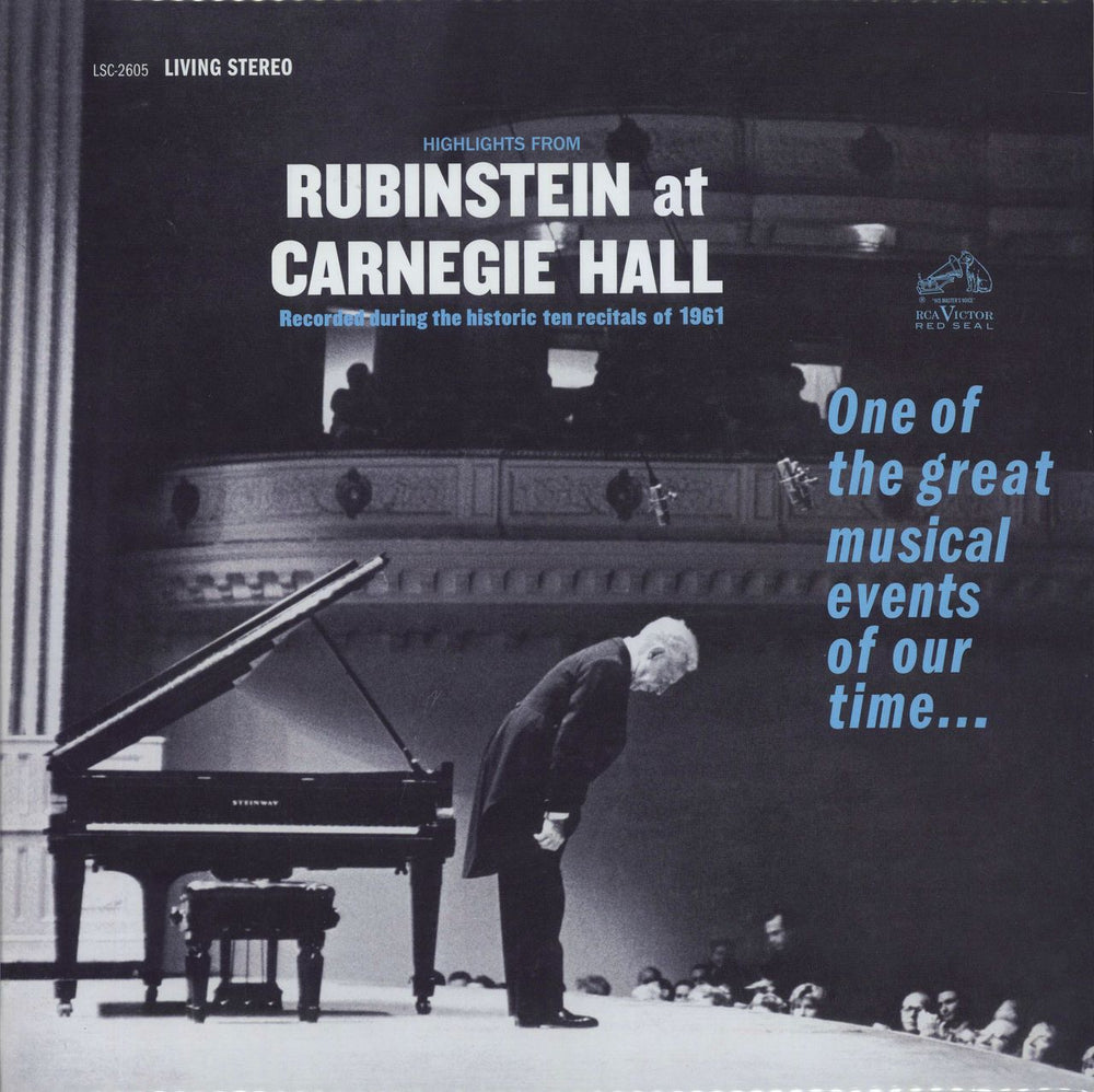 Artur Rubinstein Highlights From Rubinstein At Carnegie Hall - 200gm US vinyl LP album (LP record) LSC-2605