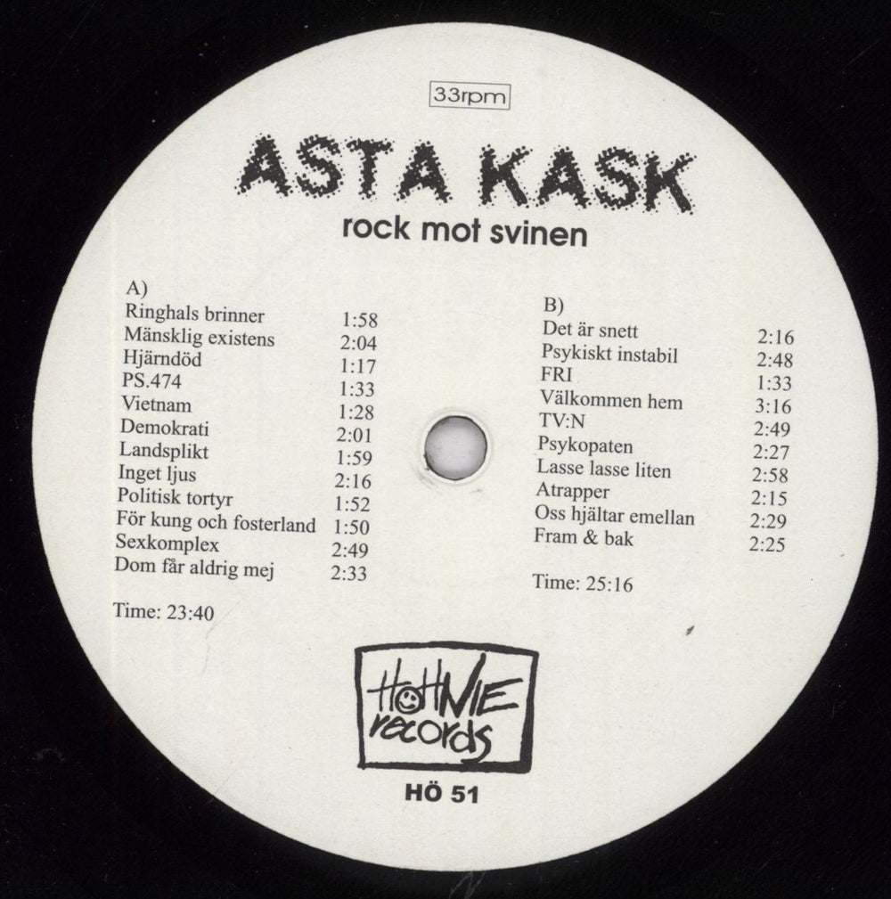 Asta Kask Rock Mot Svinen German vinyl LP album (LP record) QX2LPRO831988