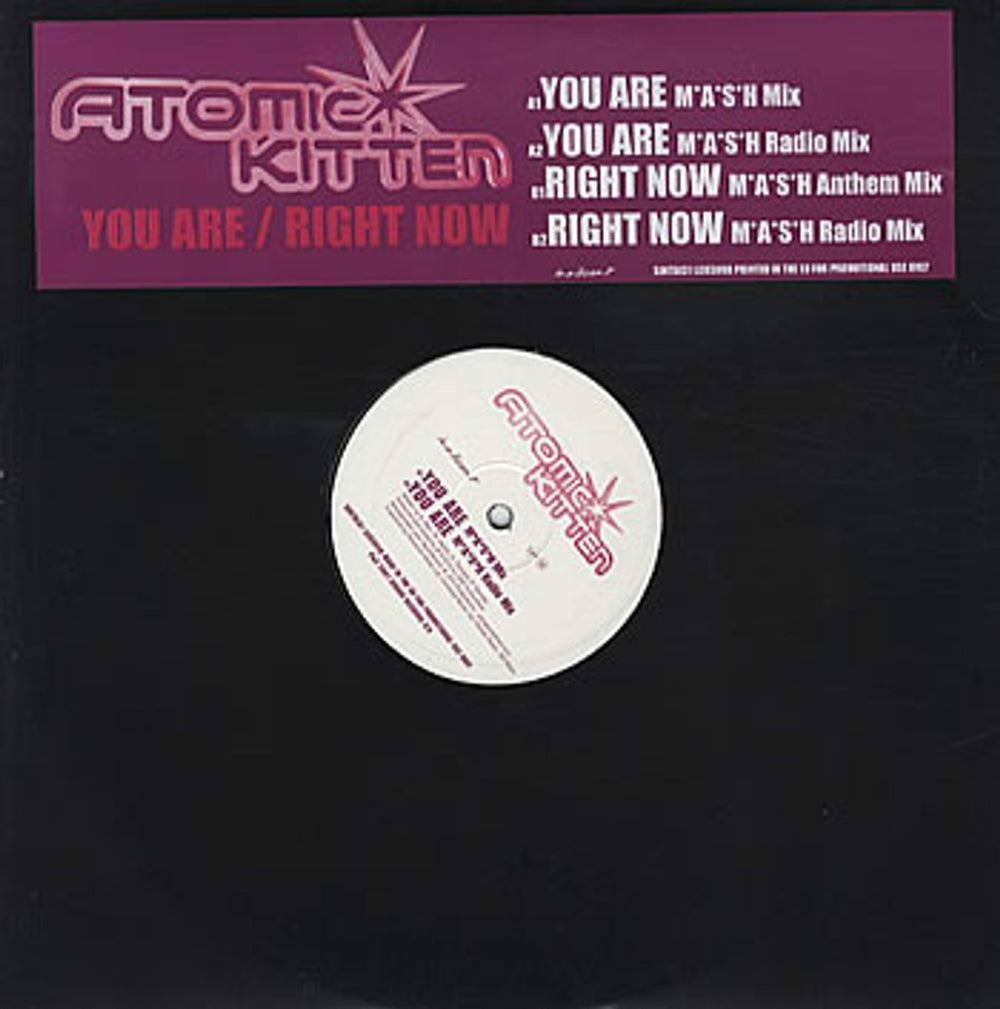 Atomic Kitten You Are/Right Now UK Promo 12" vinyl single (12 inch record / Maxi-single) SINTDJ31