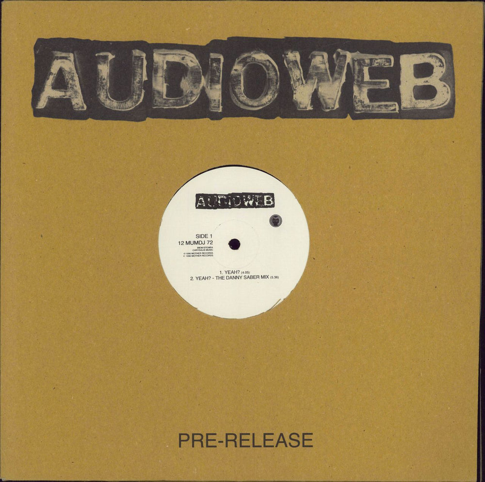 Audioweb Yeah? UK Promo 12" vinyl single (12 inch record / Maxi-single) MUMDJ72