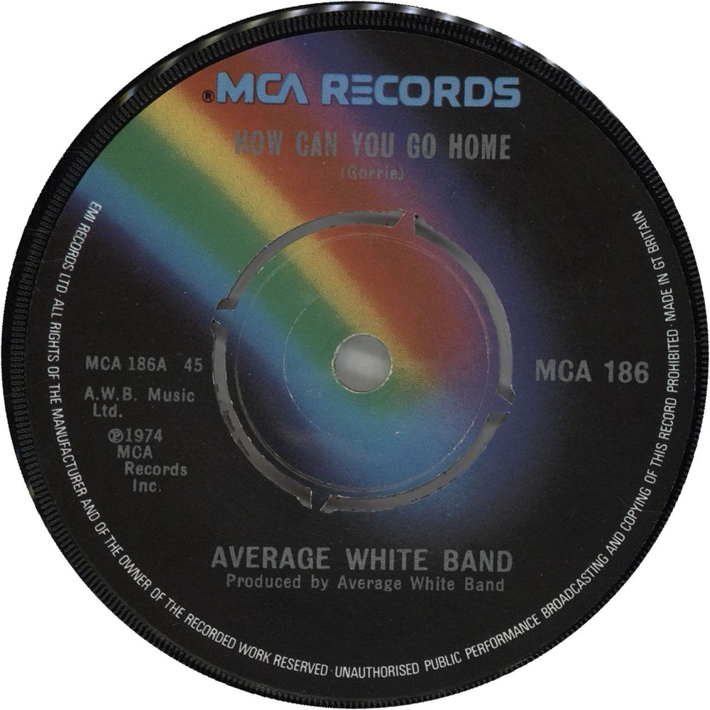 Average White Band How Can You Go Home UK 7" vinyl single (7 inch record / 45) MCA186