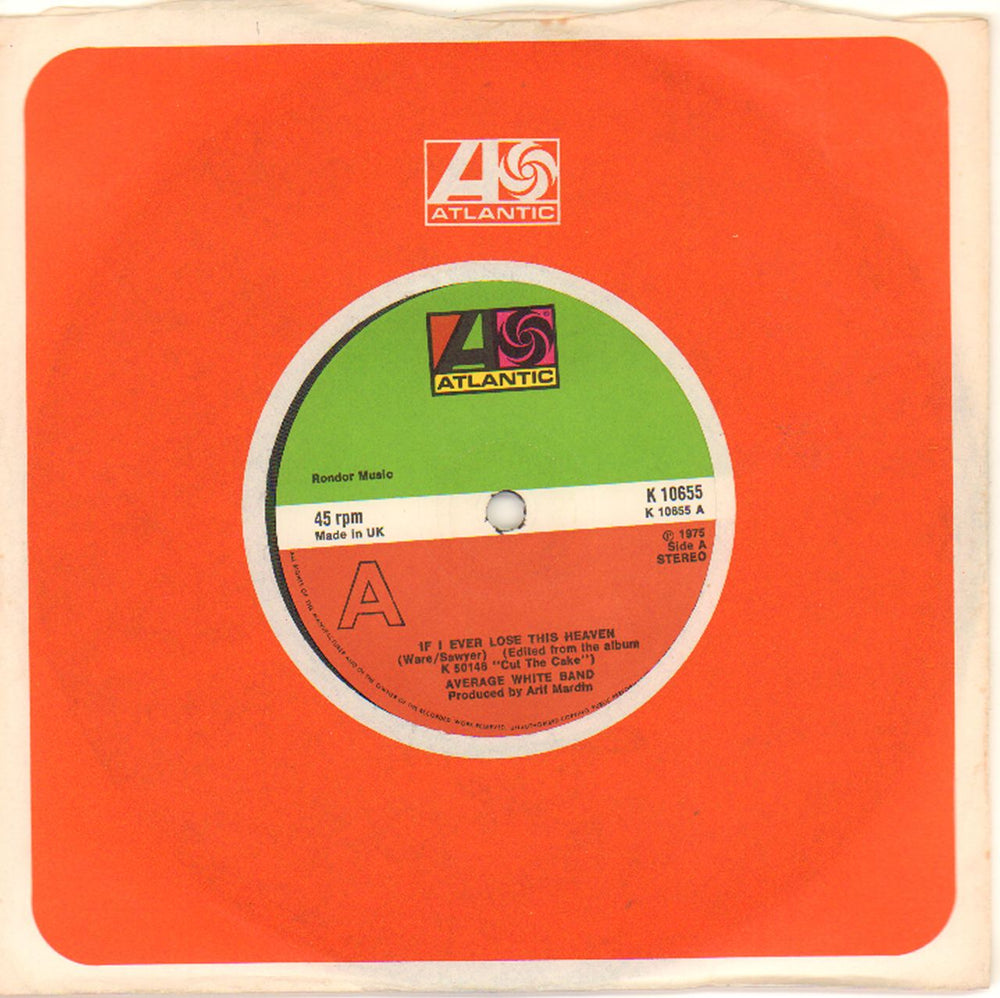 Average White Band If I Ever Lose This Heaven UK 7" vinyl single (7 inch record / 45) K10655