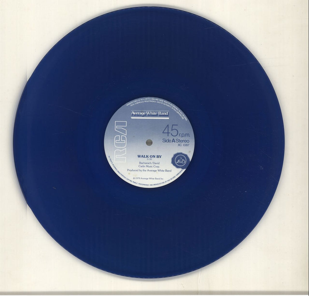 Average White Band Walk On By - Blue vinyl UK 12" vinyl single (12 inch record / Maxi-single) XC1087