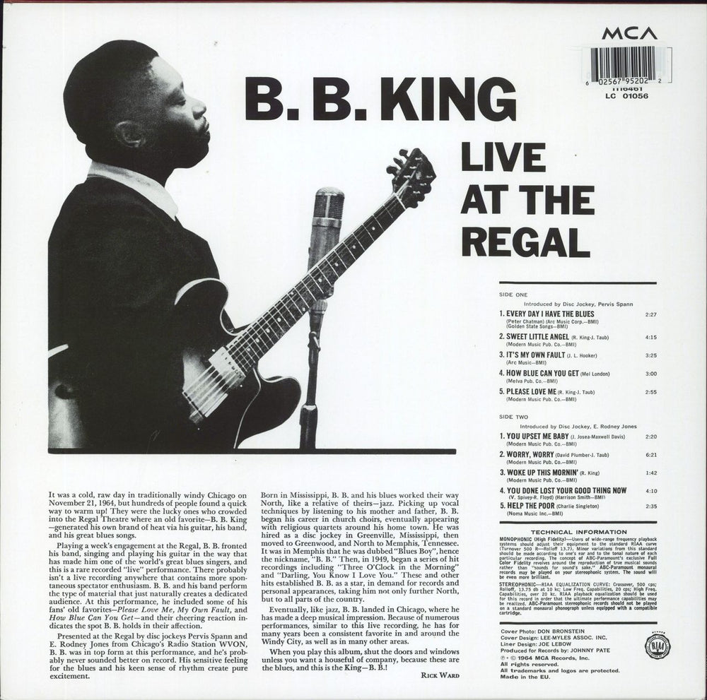 B B King Live At The Regal - 180gram Translucent Yellow Vinyl UK vinyl LP album (LP record) 008811164614