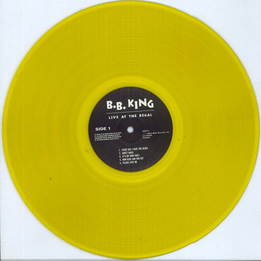 B B King Live At The Regal - 180gram Translucent Yellow Vinyl UK vinyl LP album (LP record) BBKLPLI810132