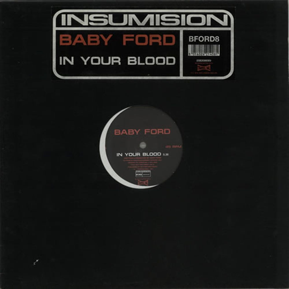 Baby Ford In Your Blood UK 12" vinyl single (12 inch record / Maxi-single) BFORD8