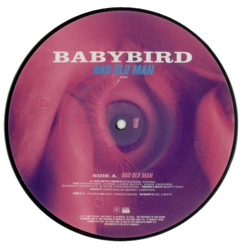 Babybird Bad Old Man UK 7" vinyl picture disc (7 inch picture disc single) ECS60