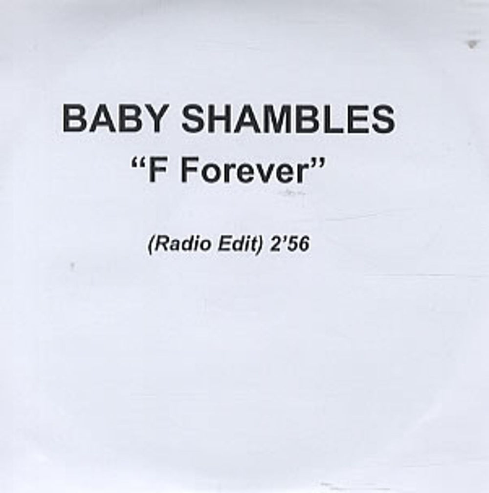 Babyshambles F Forever UK CD-R acetate CD-R ACETATE