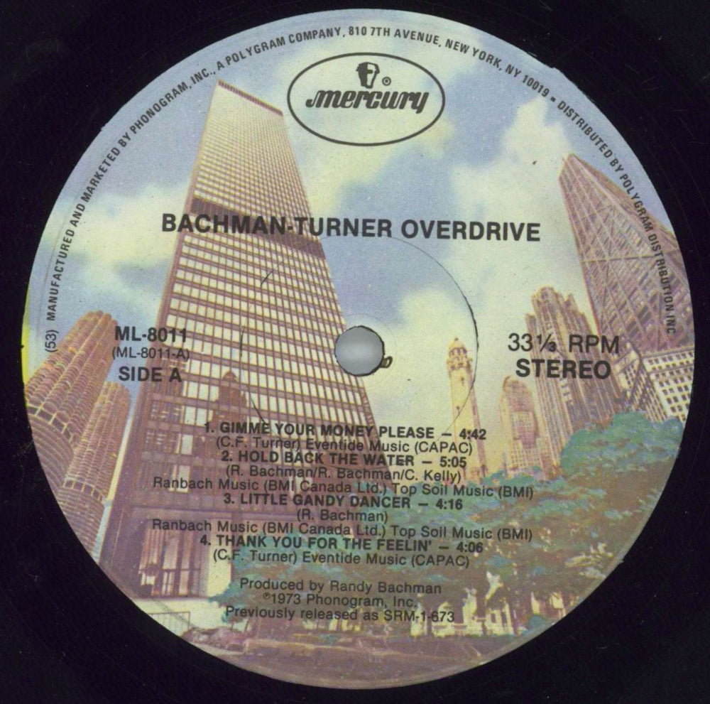 Bachman Turner Overdrive Bachman Turner Overdrive US vinyl LP album (LP record) BOVLPBA813848