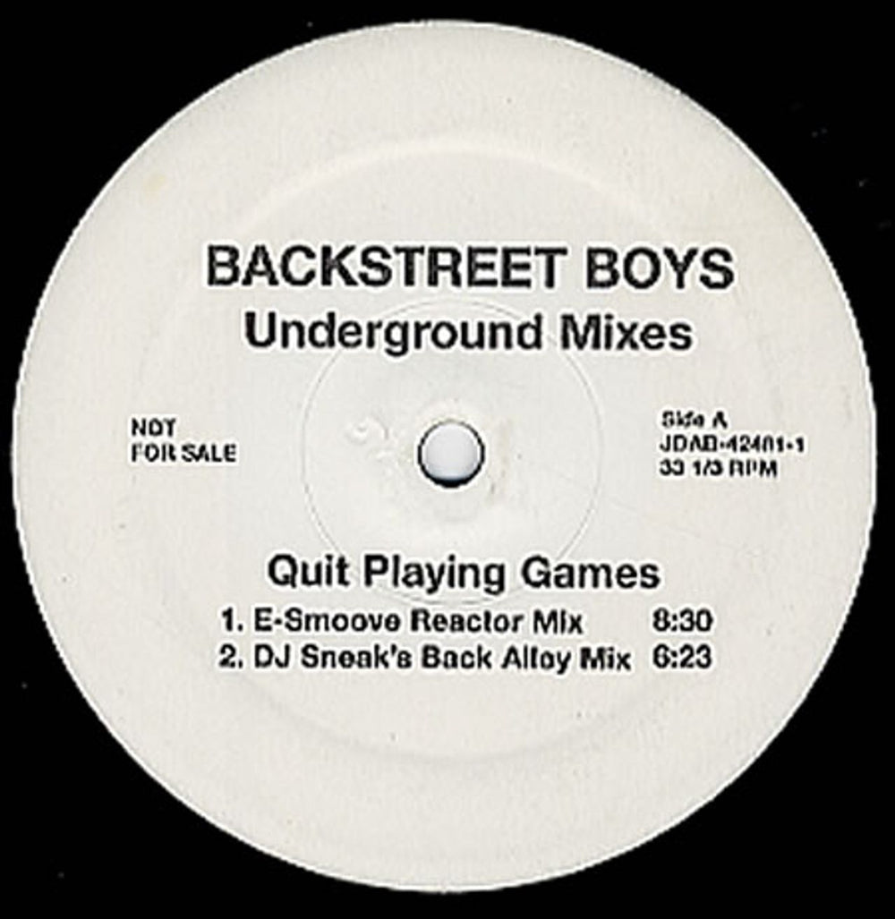 Backstreet Boys Quit Playing Games US Promo 12" vinyl single (12 inch record / Maxi-single) JDAB-42461-1