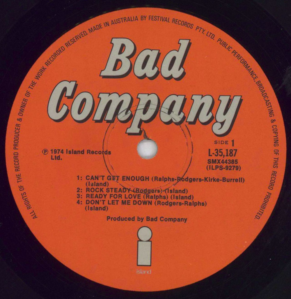 Bad Company Bad Company - 1st - Stickered Australian vinyl LP album (LP record) BCOLPBA828793