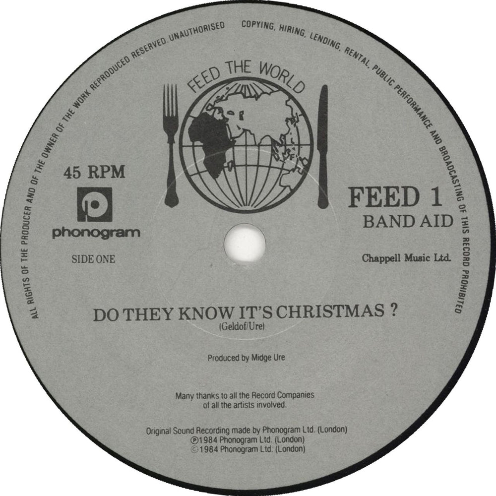 Band Aid Do They Know It's Christmas? - 2nd - Solid UK 7" vinyl single (7 inch record / 45)