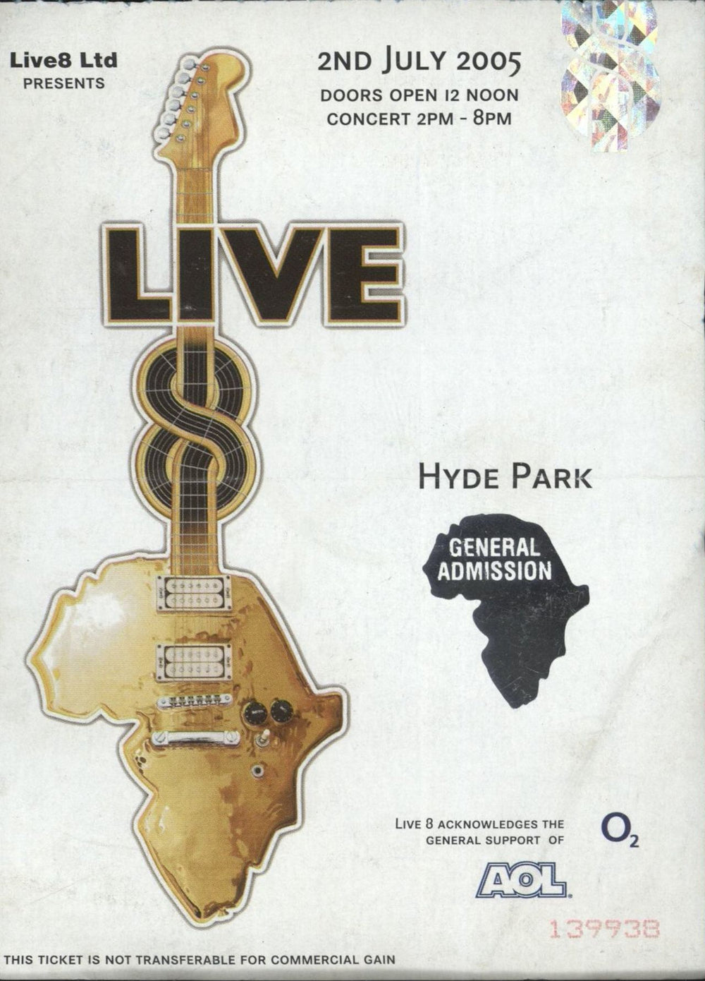 Band Aid Live 8 + ticket stub UK tour programme AIDTRLI679515