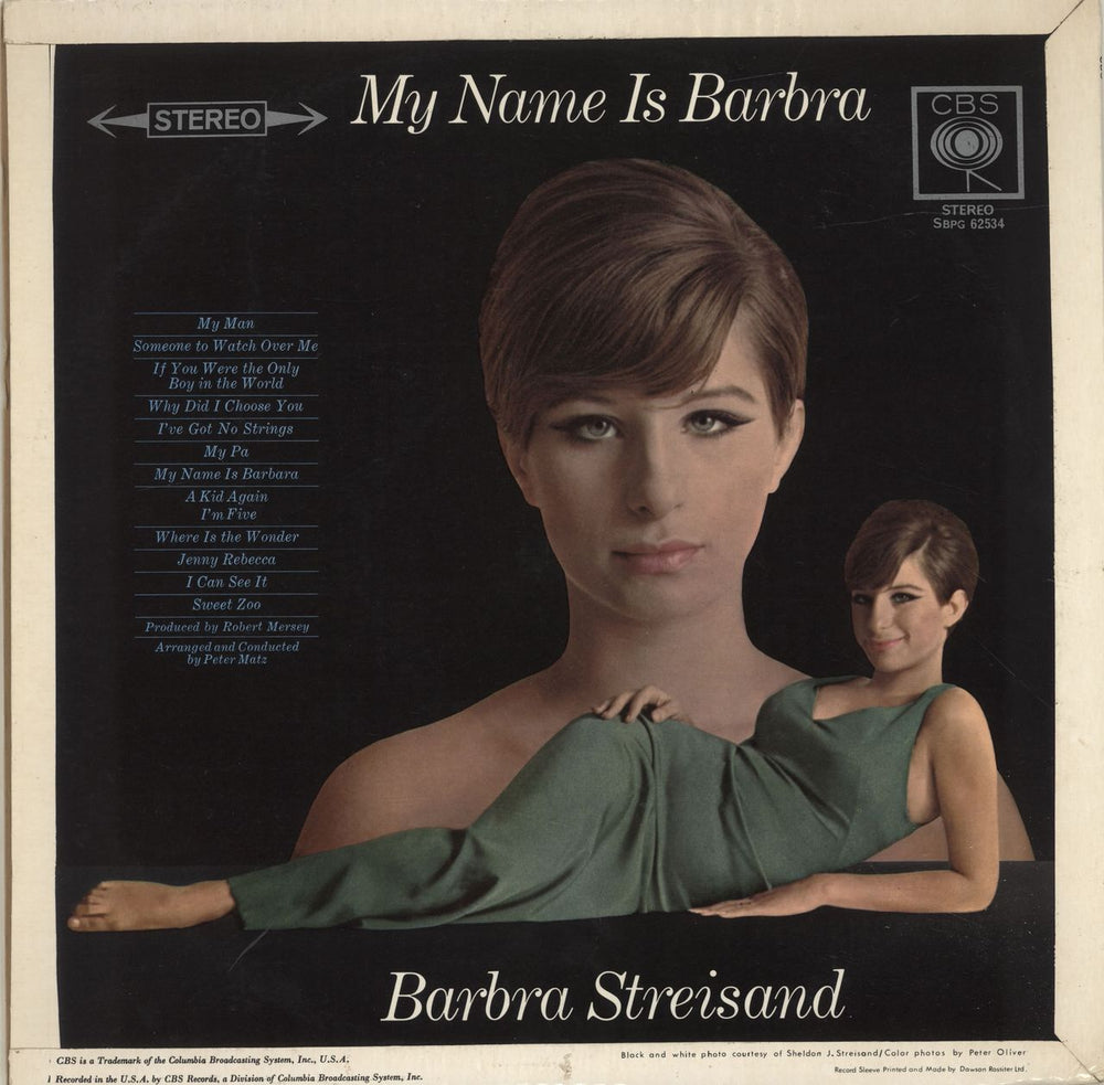 Barbra Streisand My Name Is Barbra UK vinyl LP album (LP record) BARLPMY331279