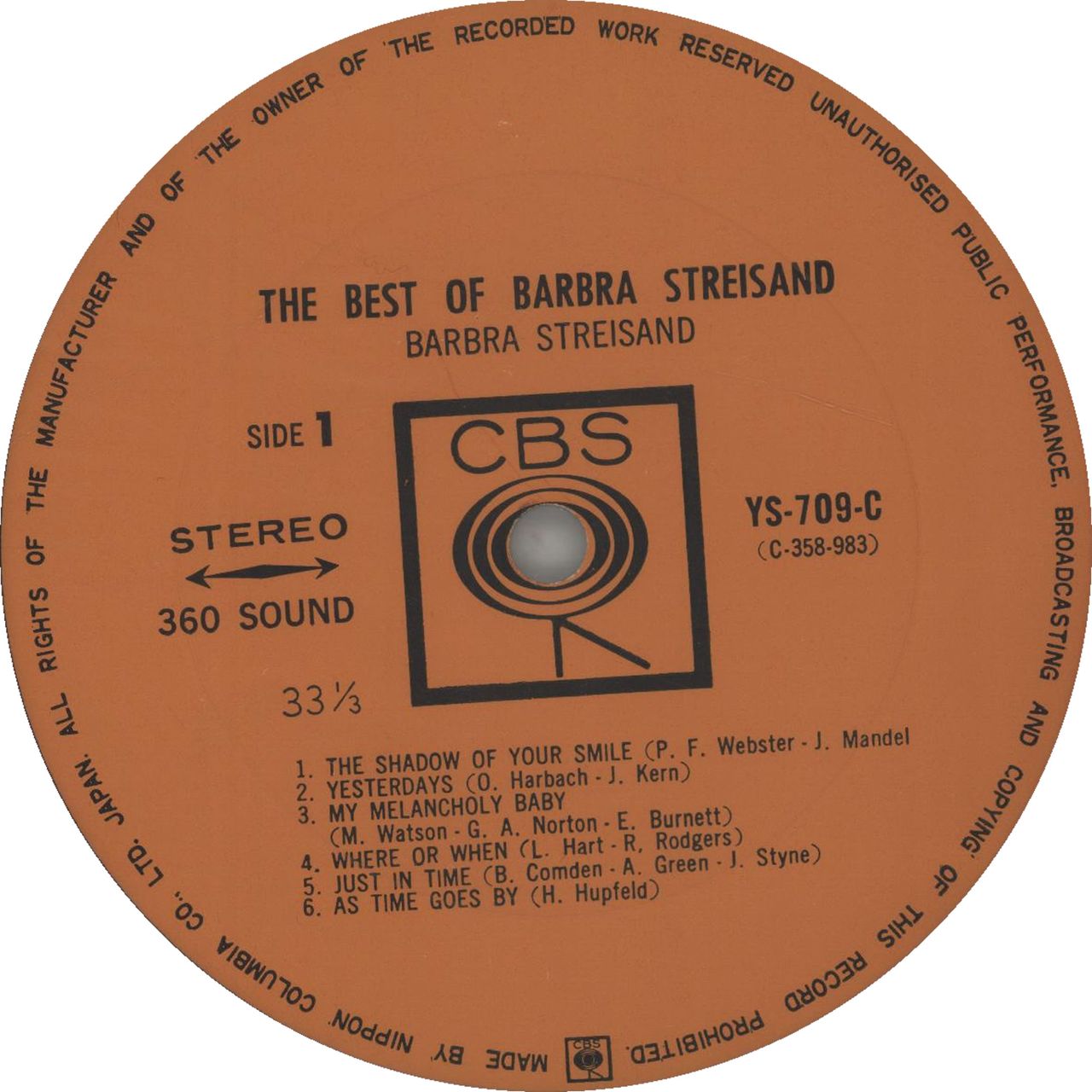 Barbra Streisand The Best Of Barbra Streisand Japanese Vinyl LP ...