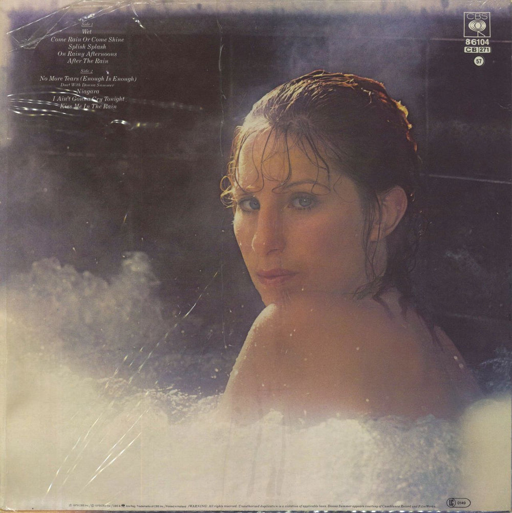 Barbra Streisand Wet - Opened shrink Dutch vinyl LP album (LP record)