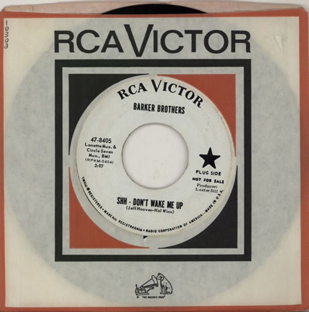 Barker Brothers Shh - Don't Wake Me Up US Promo 7" vinyl single (7 inch record / 45) 47-8405