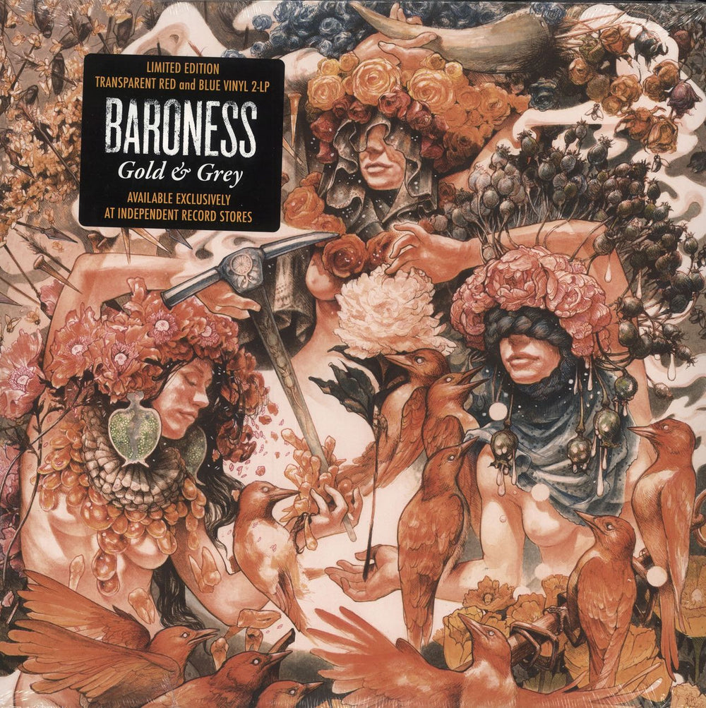 Baroness Gold & Grey - Red & Blue Vinyl - Sealed US 2-LP vinyl record set (Double LP Album) 0855380008760