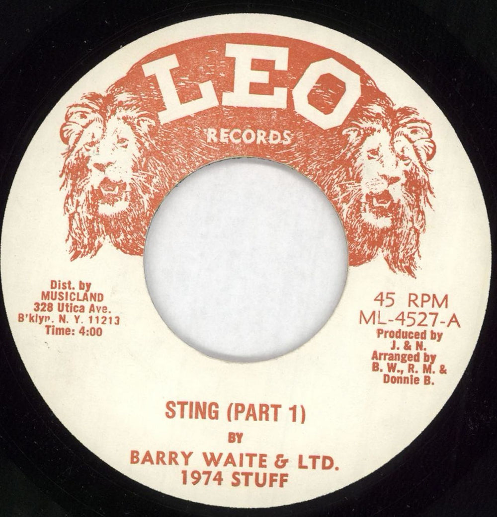 Barry Waite & Ltd. Sting US 7" vinyl single (7 inch record / 45) ML-4527