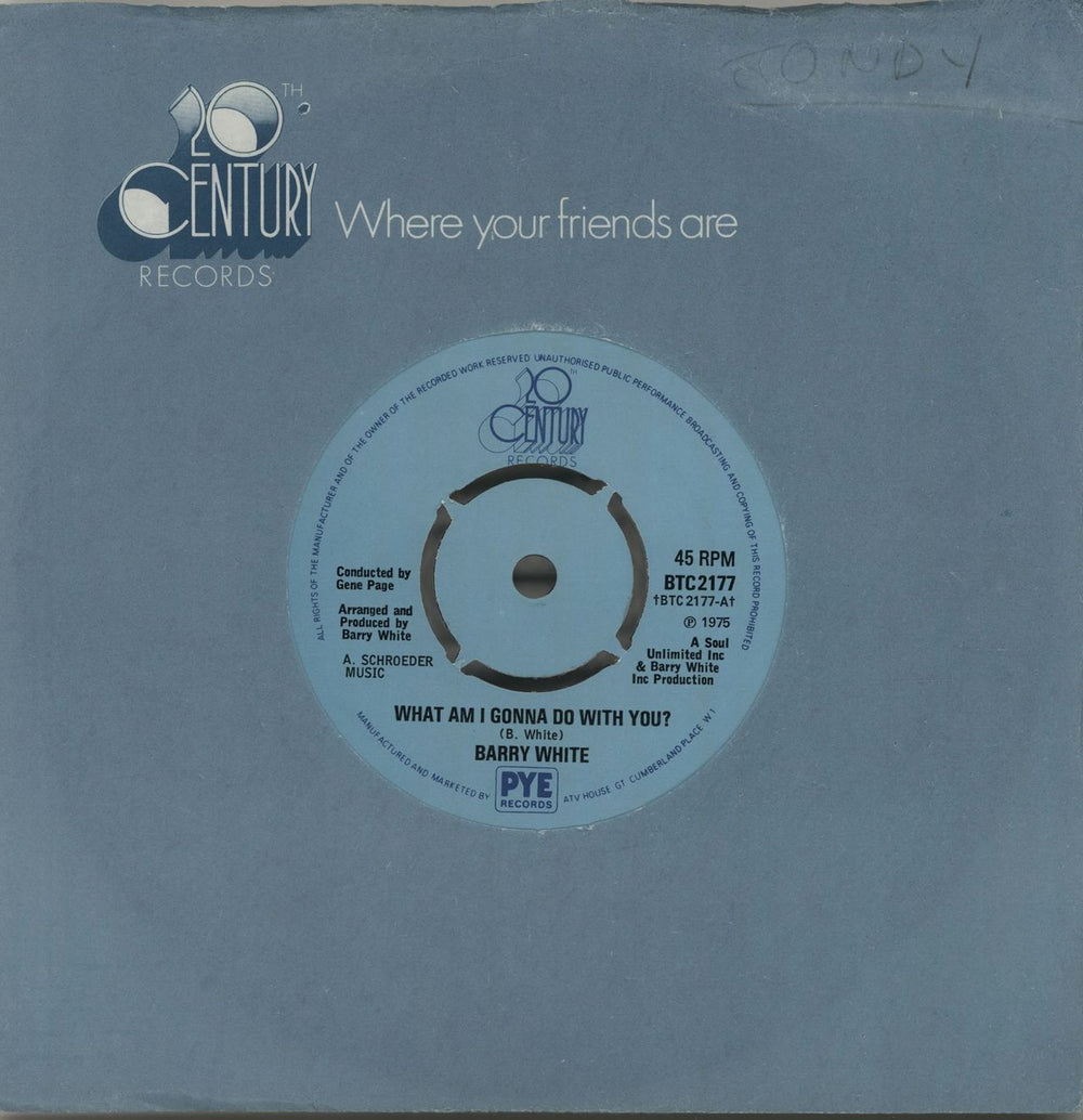 Barry White What Am I Gonna Do With You ? - 4PR UK 7" vinyl single (7 inch record / 45) BTC2177