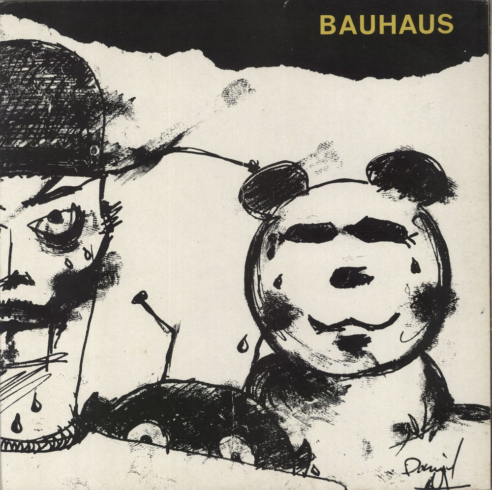 Bauhaus Mask [White Text] UK vinyl LP album (LP record) BEGA29