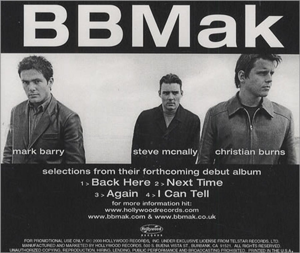 Bbmak Back Here US Promo CD-R acetate KBBCRBA165381