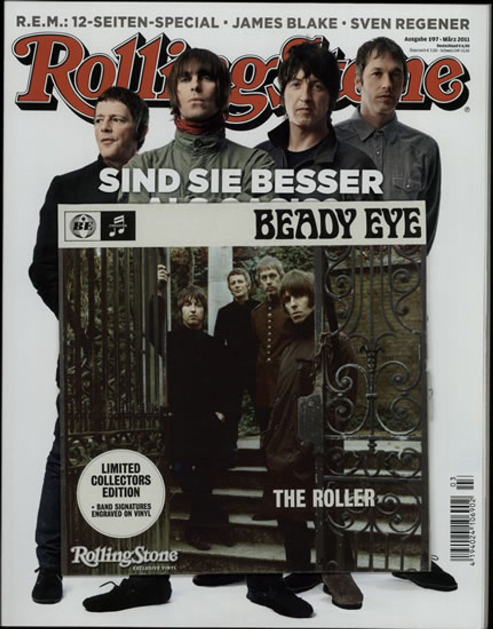 Beady Eye The Roller + Rolling Stone Magazine UK Promo 7" vinyl single (7 inch record / 45) 109826