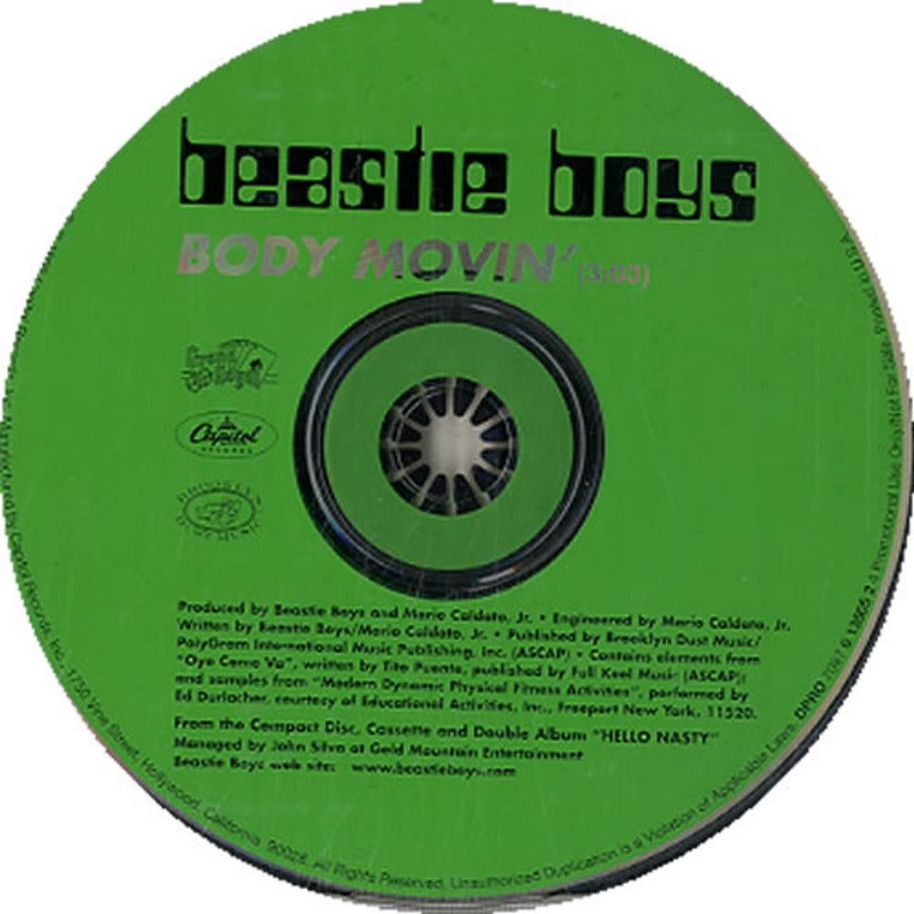 Beastie Boys Body Movin' US Promo CD single (CD5 / 5") DPRO61350524