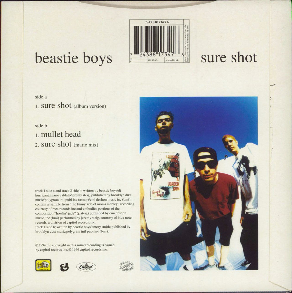 Beastie Boys Sure Shot - Burgundy Vinyl UK 7" vinyl single (7 inch record / 45) 724388173476