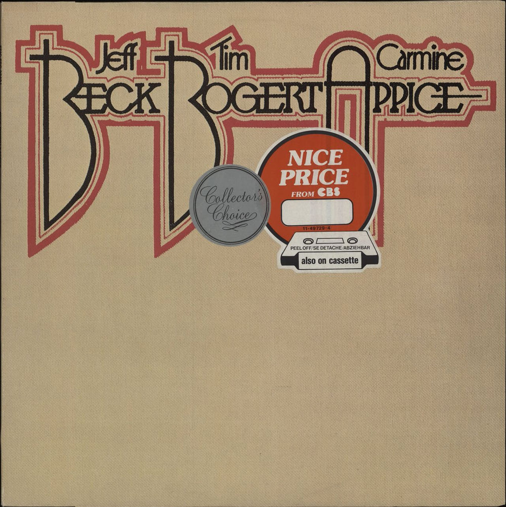 Beck, Bogert & Appice Beck, Bogert & Appice Dutch vinyl LP album (LP record) EPC32491