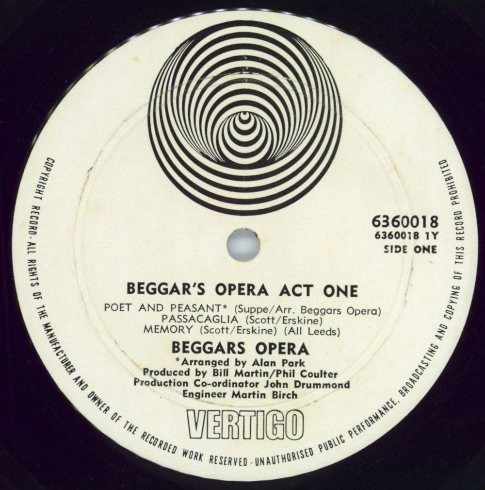 Beggar's Opera Act One New Zealand vinyl LP album (LP record) BGOLPAC786877