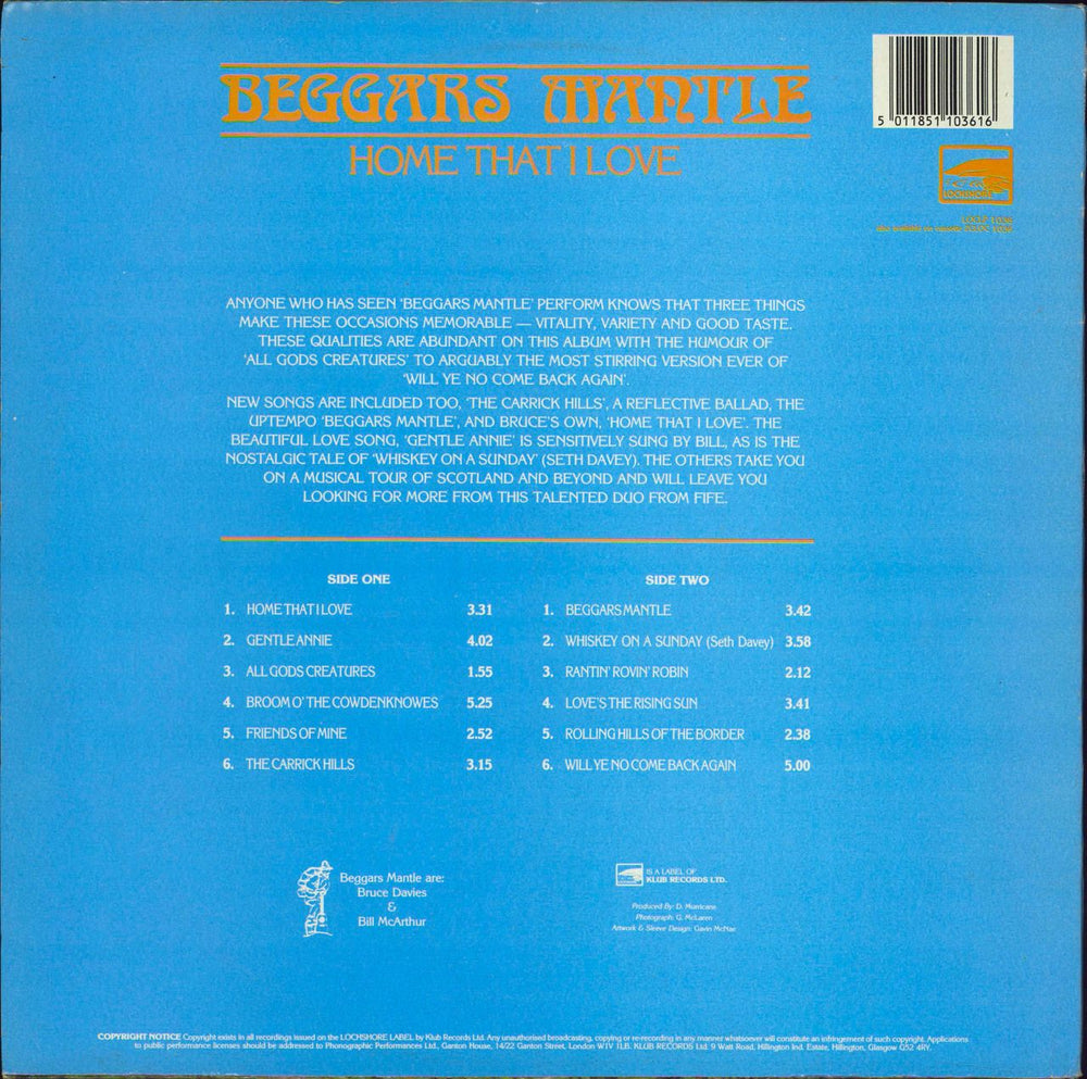 Beggars Mantle Home That I Love UK vinyl LP album (LP record) 5011851103616