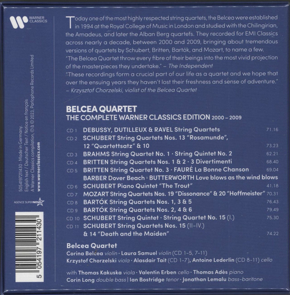 Belcea Quartet The Complete Warner Classics Edition 2000-2009 UK CD Album Box Set 53XDXTH812056