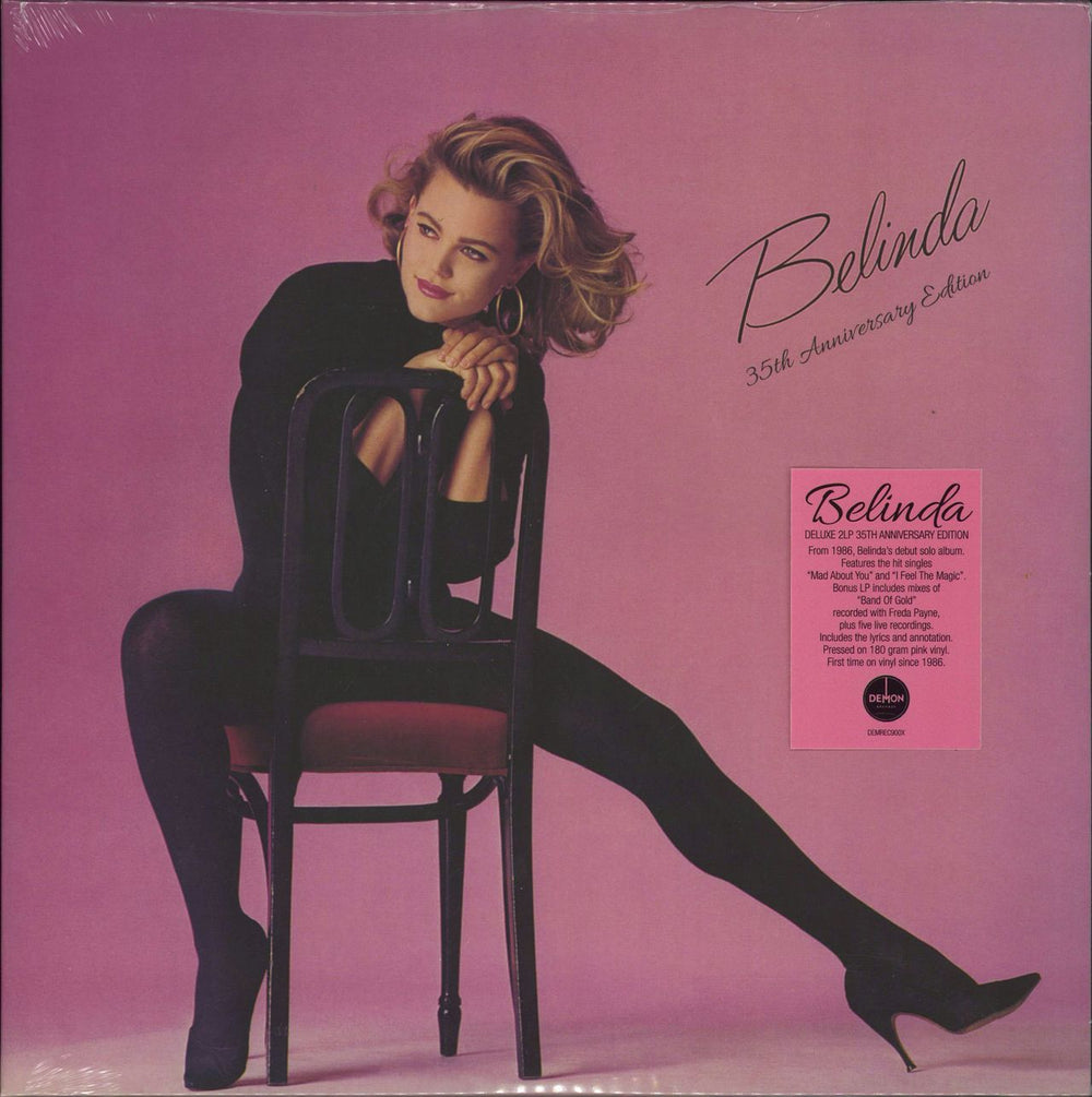 Belinda Carlisle Belinda: 35th Anniversary - Pink Vinyl - Sealed UK 2-LP vinyl record set (Double LP Album) DEMREC900X