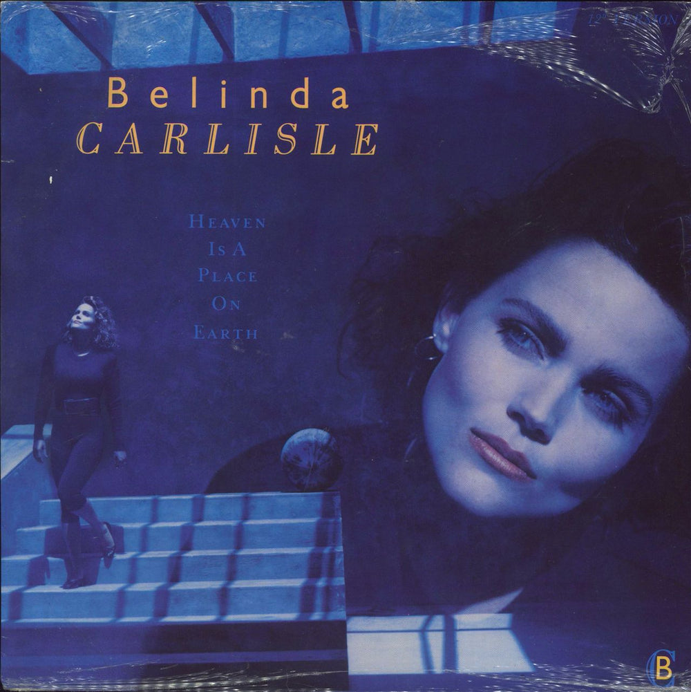 Belinda Carlisle Heaven Is A Place On Earth - Shrink UK 12" vinyl single (12 inch record / Maxi-single) VST1036