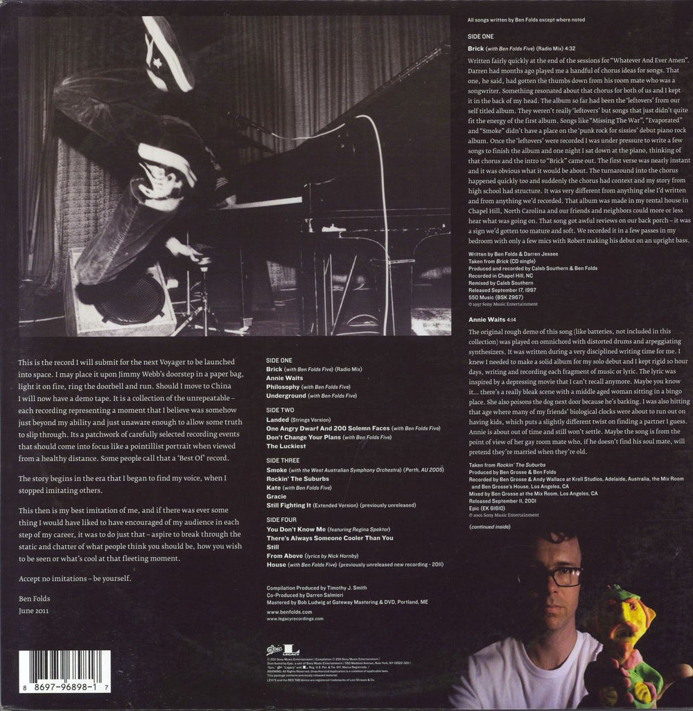 Ben Folds The Best Imitation Of Myself: A Retrospective US 2-LP vinyl record set (Double LP Album) 886979689817