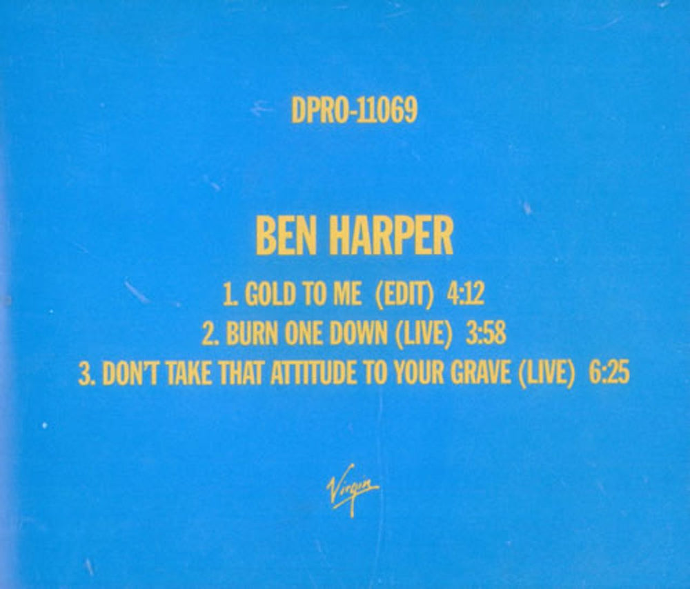 Ben Harper Gold To Me US Promo CD single (CD5 / 5") DPRO-11069