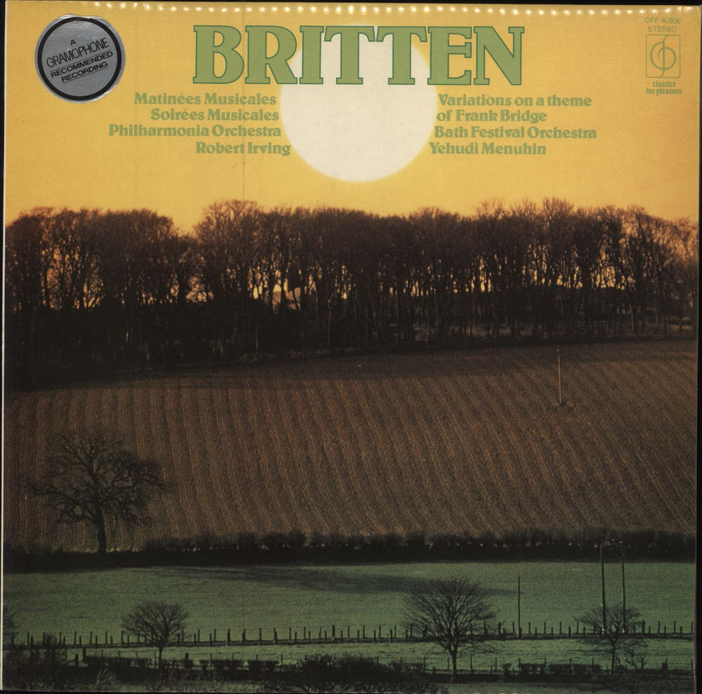 Benjamin Britten Matinees & Soiree Musicales / Variations on a Theme of Frank Bridge UK vinyl LP album (LP record) CFP40308