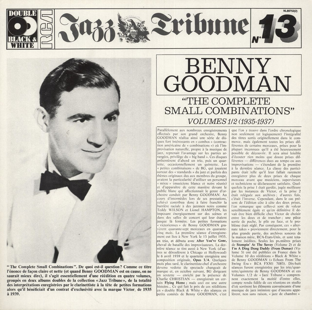 Benny Goodman The Complete Small Combinations - Volumes 1 & 2 German 2-LP vinyl record set (Double LP Album) NL89753(2)