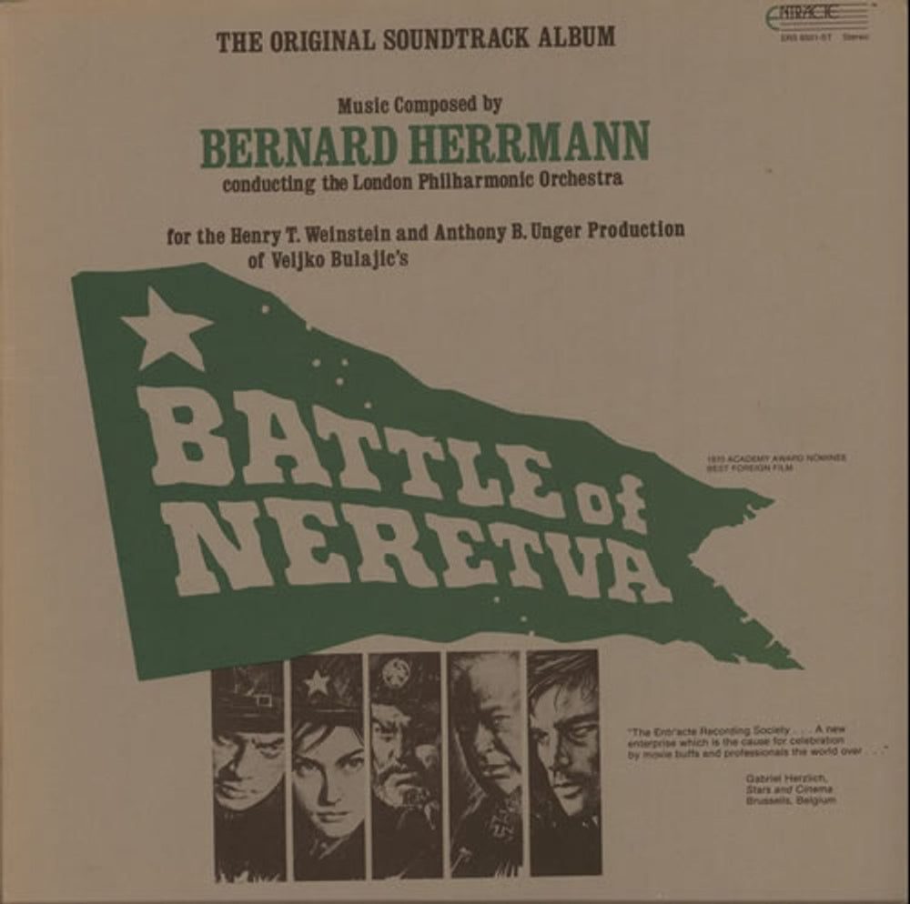 Bernard Herrmann Battle Of Neretva US vinyl LP album (LP record) ERS6501-ST