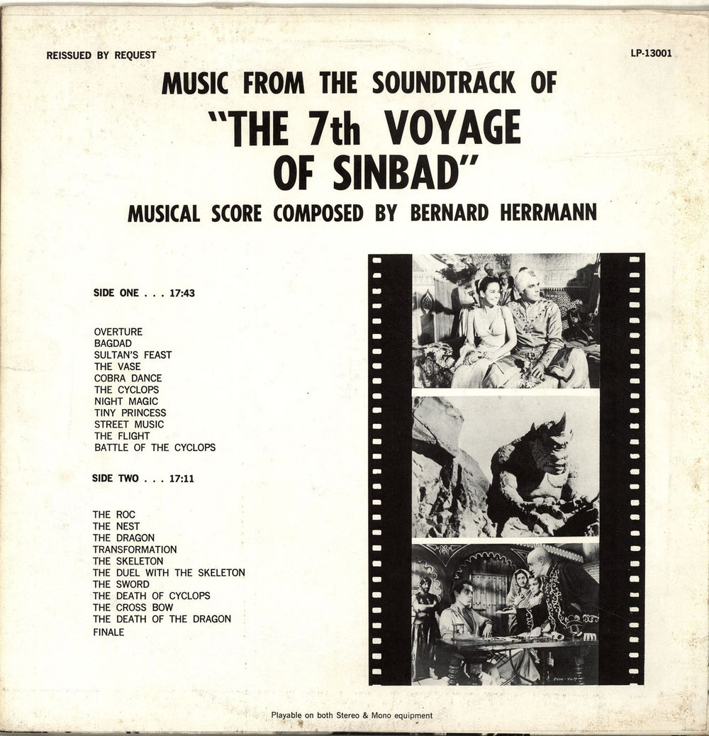 Bernard Herrmann The 7th Voyage Of Sinbad US vinyl LP album (LP record)