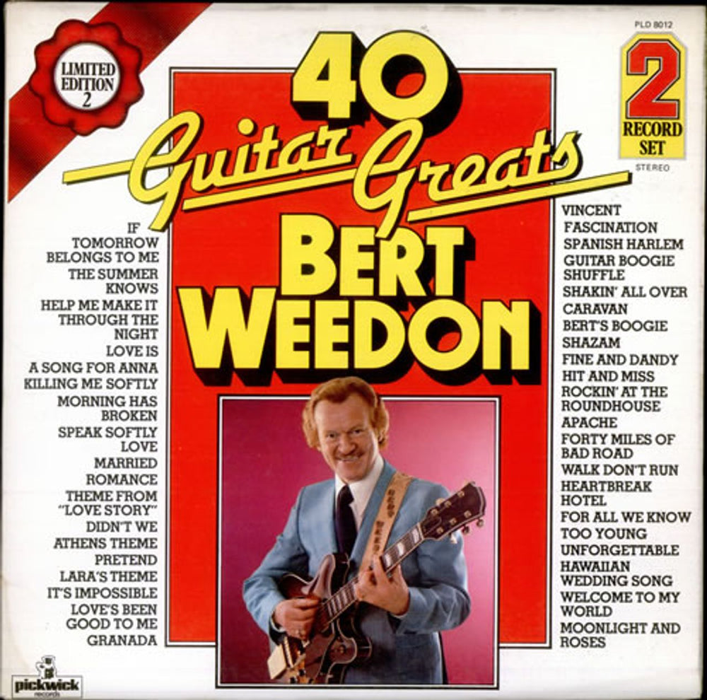 Bert Weedon 40 Guitar Greats UK 2-LP vinyl record set (Double LP Album) PLD8012