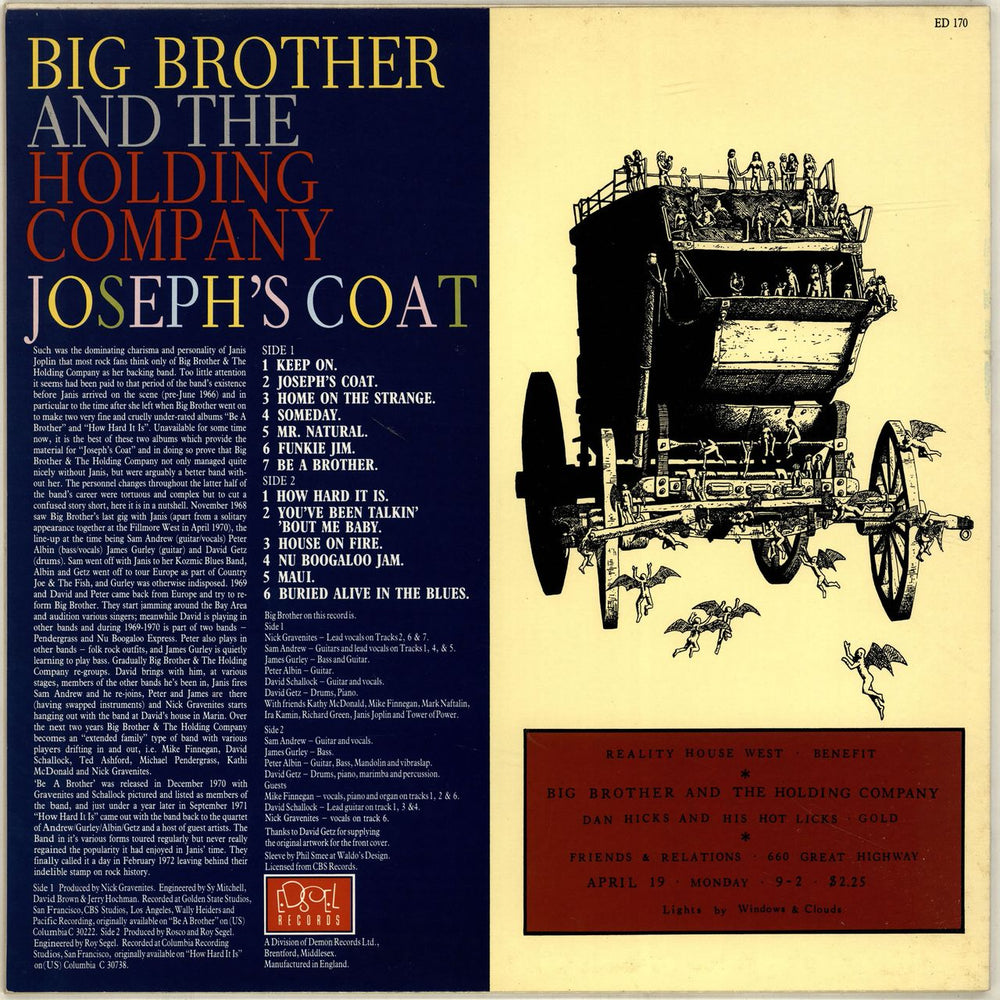 Big Brother & The Holding Company Joseph's Coat UK vinyl LP album (LP record)