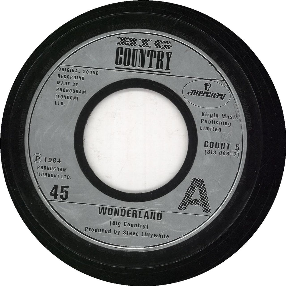 Big Country Wonderland - Silver Injection Jukebox UK 7" vinyl single (7 inch record / 45) COUNT5